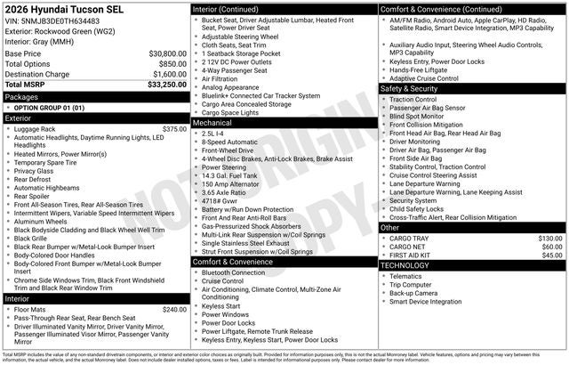 2026 Hyundai Tucson SEL