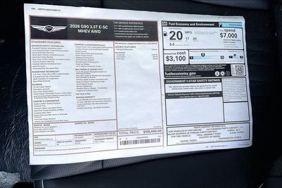 2026 Genesis G90 3.5T e-SC