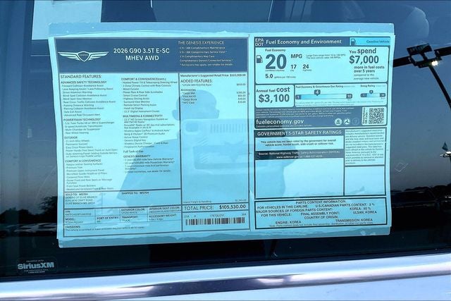2026 Genesis G90 3.5T e-SC