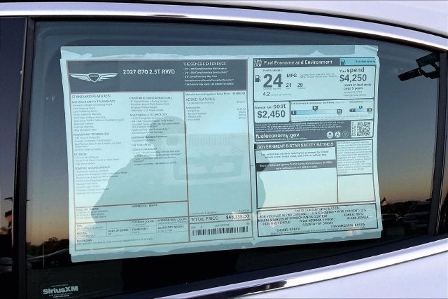 2027 Genesis G70 2.5T