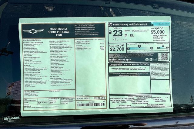 2026 Genesis G80 2.5T