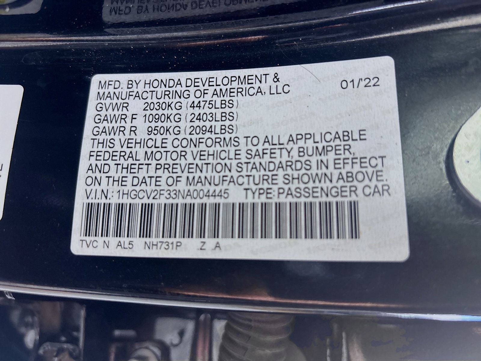 2022 Honda Accord Sport 2.0T